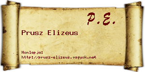 Prusz Elizeus névjegykártya